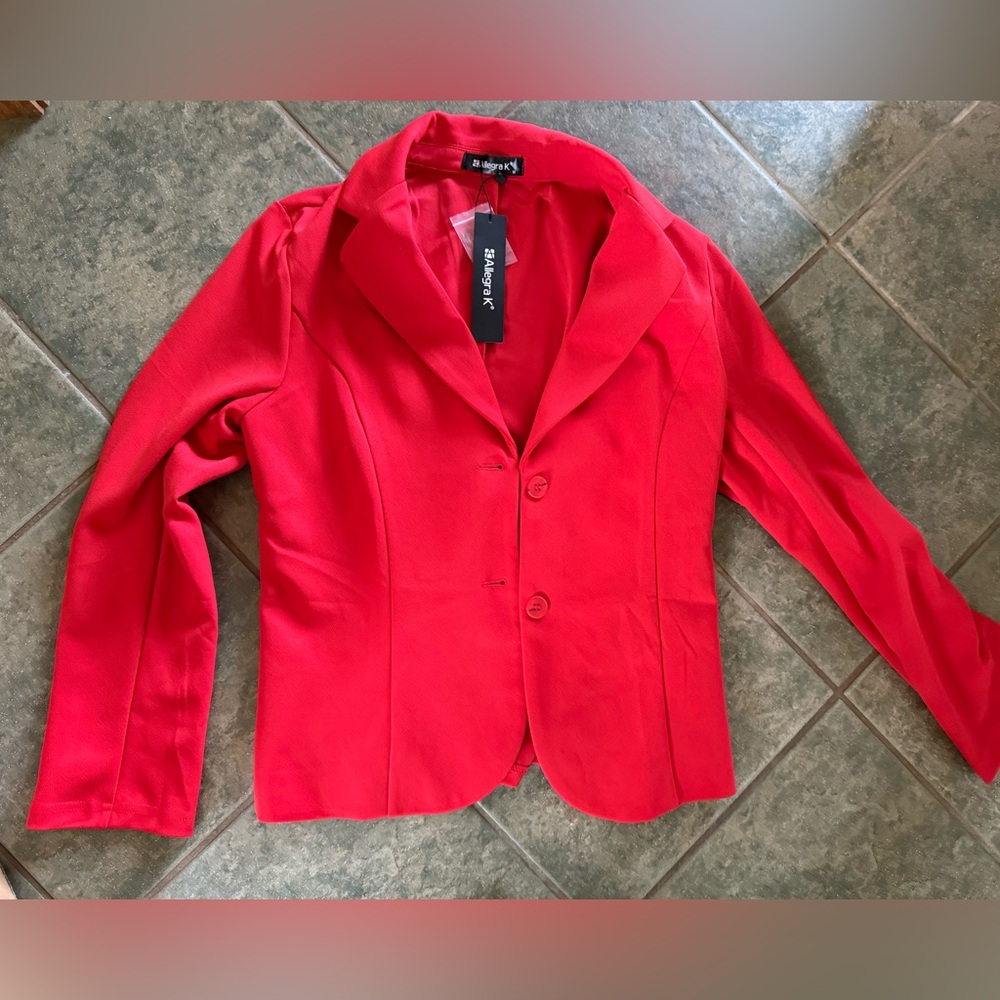 Allegra K Vibrant Red Women's Blazer